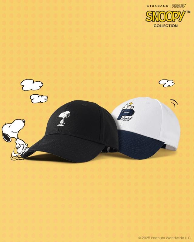 giordano peanuts snoopy collection caps